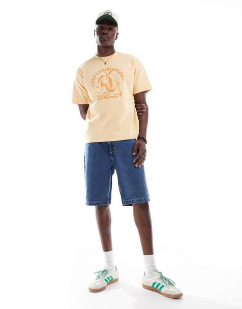 Brave Soul - Denim short met lange pasvorm in blauw - view 1