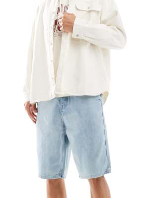 Brave Soul Brave Soul denim shorts in lightwash blue