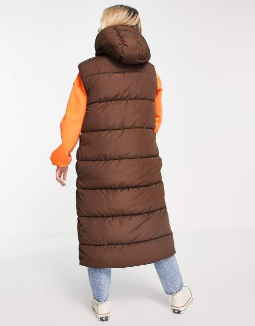 Brave Soul - Denmark - Gilet lungo imbottito color cioccolato, 2 di 4