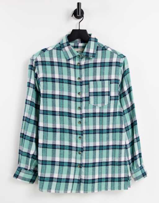 Brave Soul destiny checked shirt in green