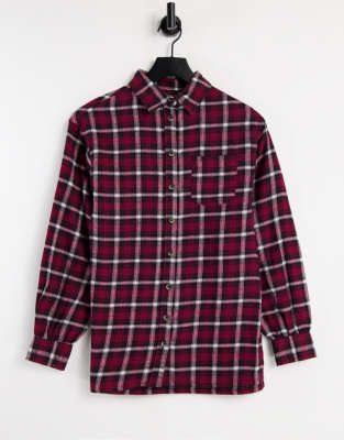 Brave Soul Brave Soul destiny checked shirt in red