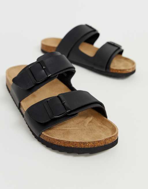 Brave Soul Double Strap Sandals In Black ASOS Brave Soul Double Strap Sandals In Black ASOS