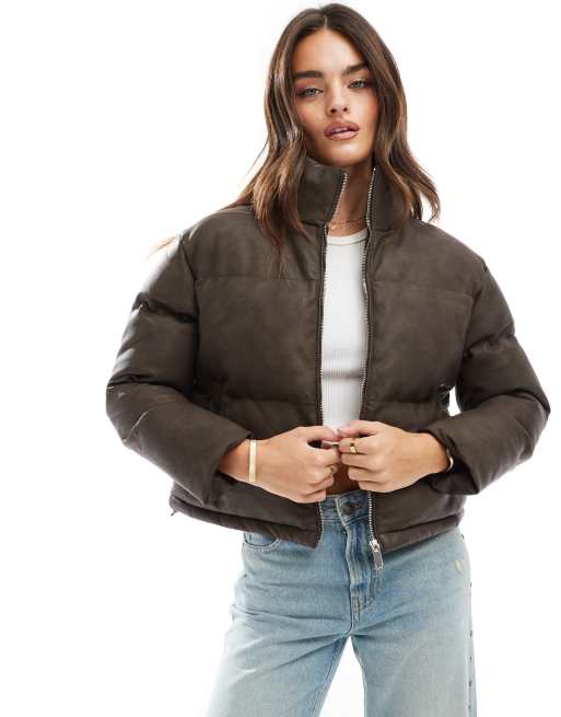 Brave Soul - Doudoune en PU - Marron délavé, 3 de 4