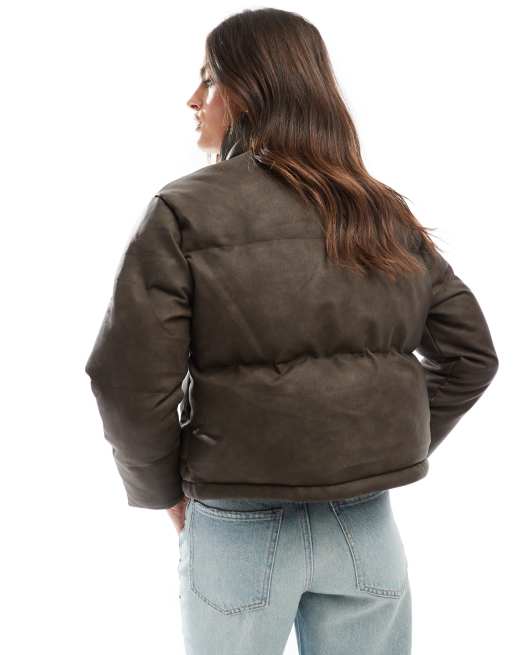 Brave Soul - Doudoune en PU - Marron délavé, 4 de 4