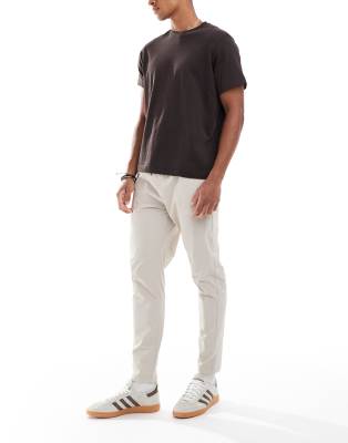 Brave Soul Brave Soul drawstring trousers in stone-Neutral