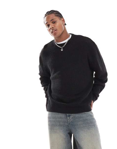 Brave Soul drop shoulder jumper in black - view 1
