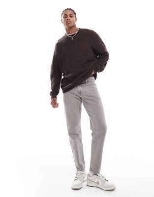 Brave Soul Brave Soul drop shoulder jumper in chocolate brown