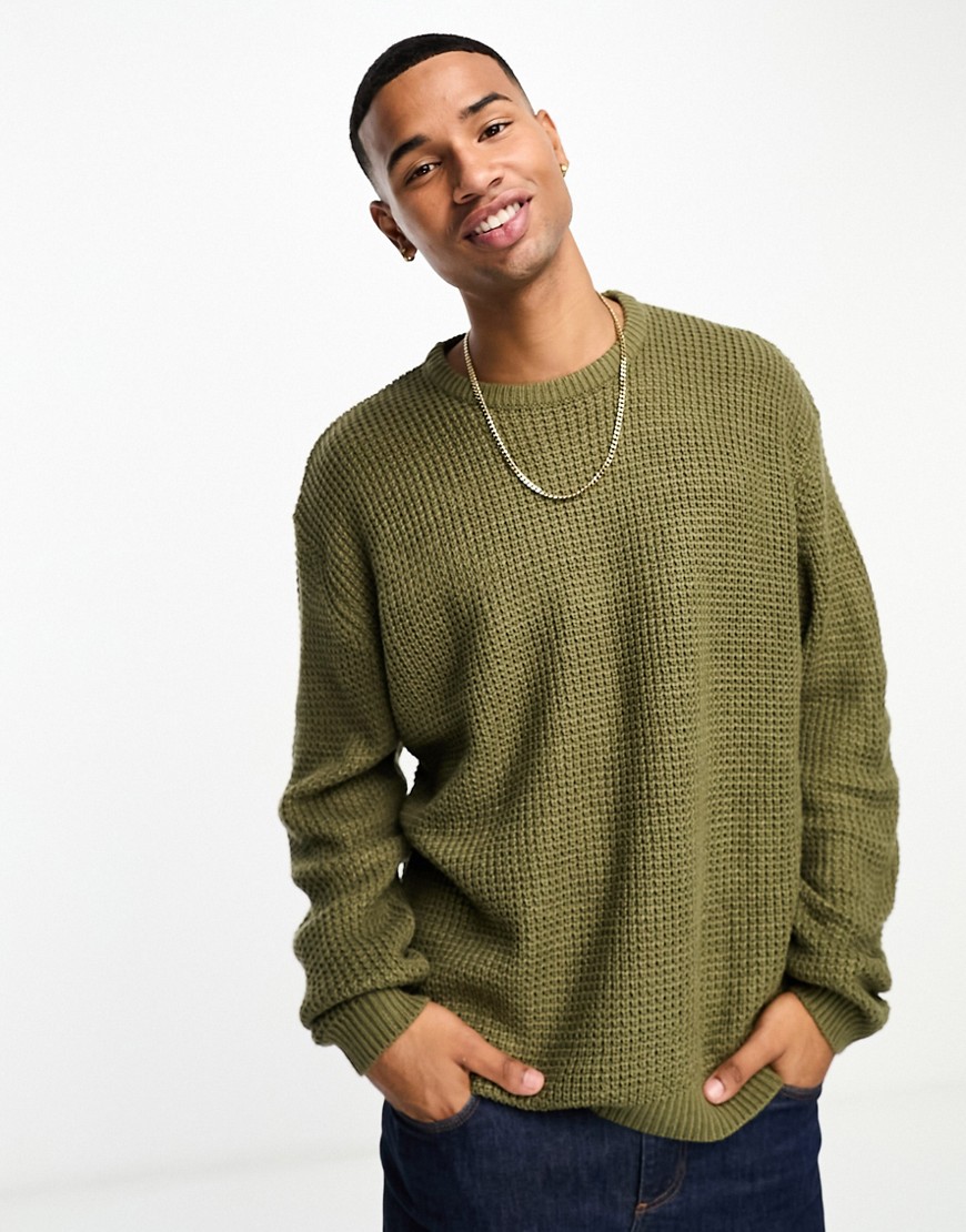 drop shoulder sweater in ivy green