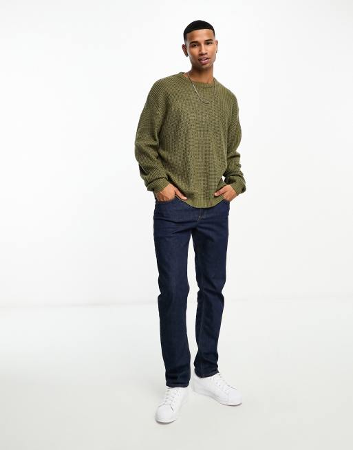 Brave Soul drop shoulder sweater in ivy green ASOS