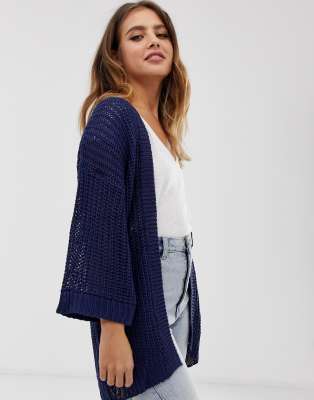 navy edge to edge cardigan