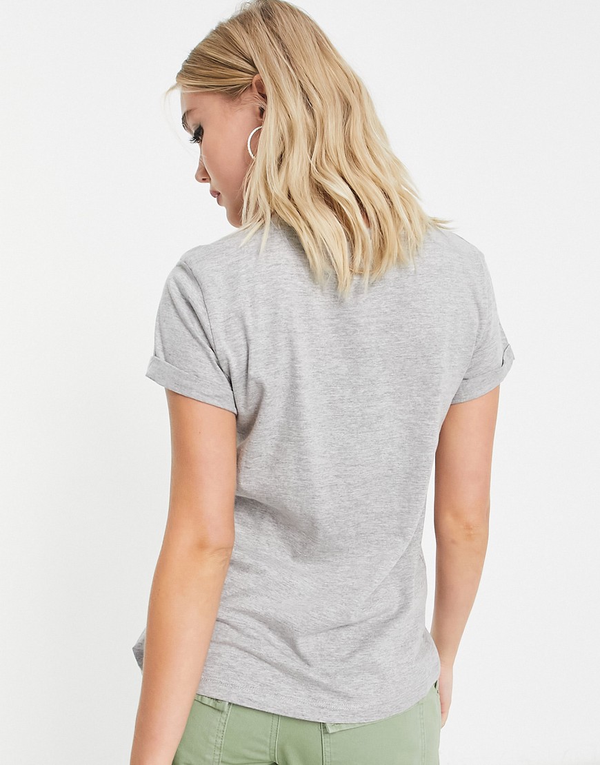 Elanor - T-shirt grigia con maniche arrotolate-Grigio - Brave Soul T-shirt donna  - immagine1