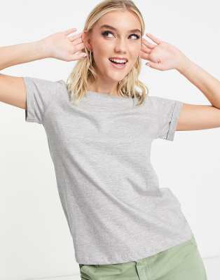 Brave Soul - Elanor - T-Shirt in Grau mit Rollärmeln