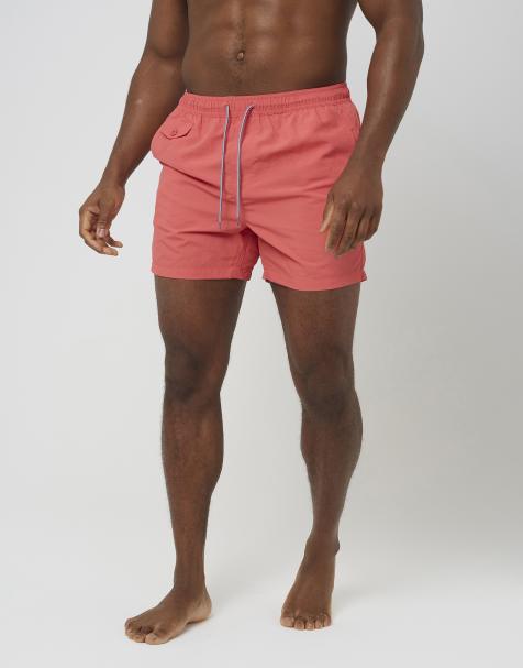 Brave Soul Elasticated swimshorts in coral - view 1