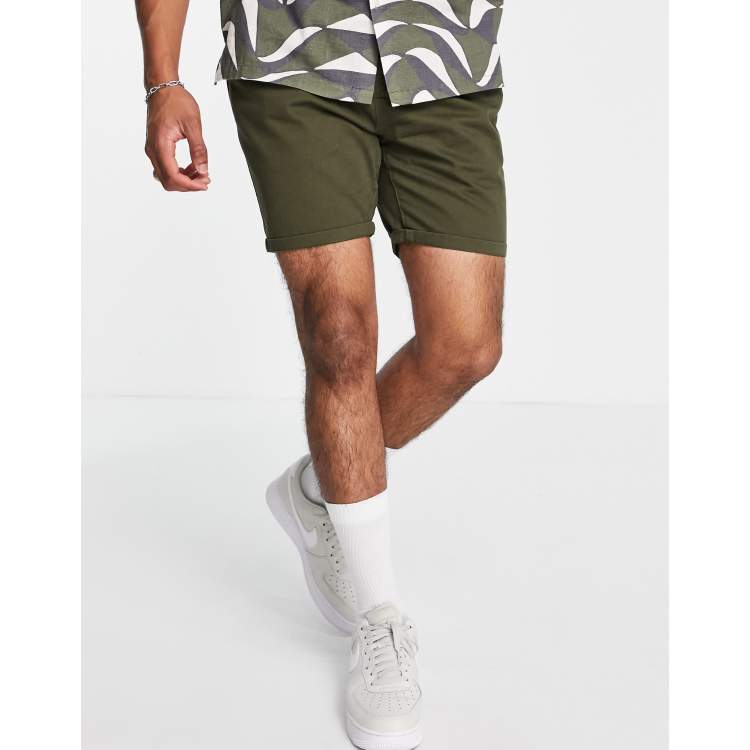 Brave Soul elasticated waist chino shorts in khaki ASOS