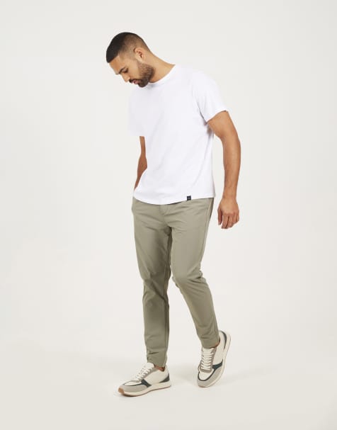 Brave Soul Elasticated waist chino style trousers in pale green - view 1