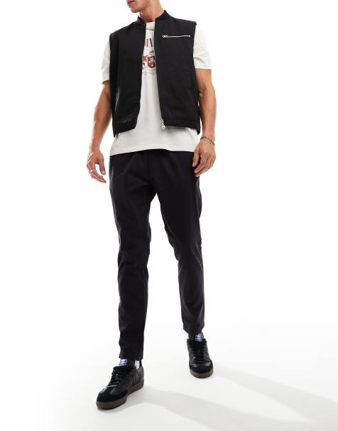 Brave Soul elasticated waist chino trousers in navy - view 1