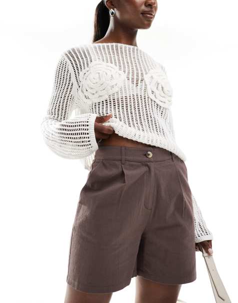 Brave Soul - Elegante short in chocoladebruin - view 1