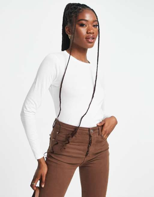 Brave Soul – Ellie – Langärmliges Shirt in Weiß