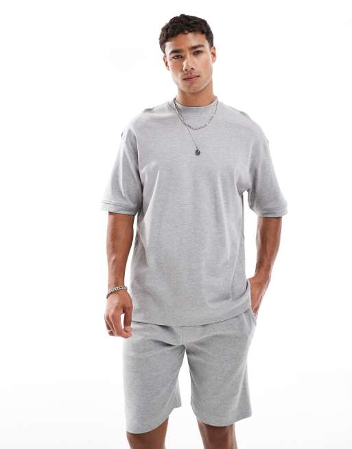 Brave Soul - Ensemble short et t-shirt en coton mélangé - Gris clair, 2 de 4