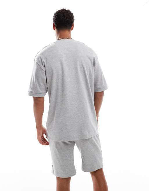Brave Soul - Ensemble short et t-shirt en coton mélangé - Gris clair, 3 de 4