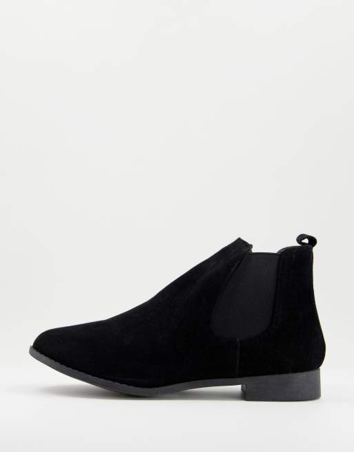 Brave Soul faux suede chelsea boots in black | ASOS