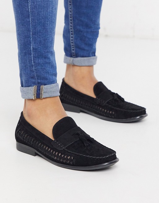 Brave Soul faux suede loafers in black