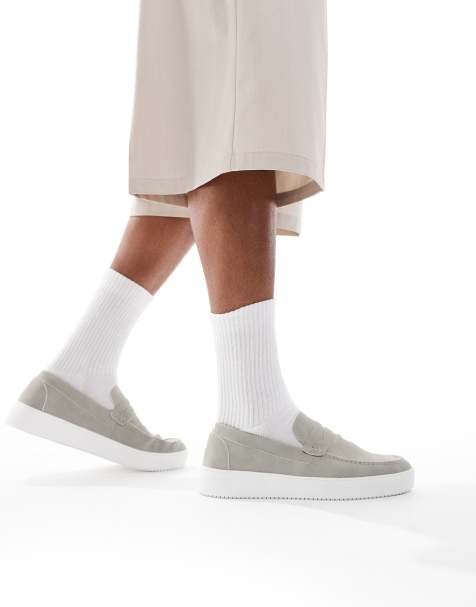 Brave Soul Faux suede loafers in grey - view 1