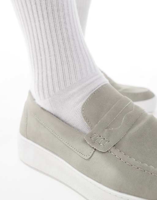 Brave Soul Faux suede loafers in grey, 2 of 4