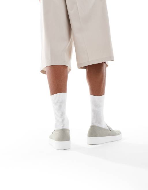Brave Soul Faux suede loafers in grey, 4 of 4
