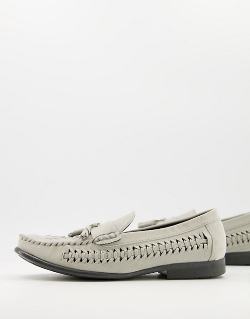Brave Soul faux suede loafers in grey