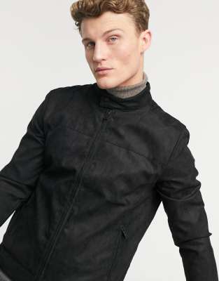 black suede racer jacket