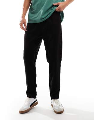 Brave Soul faux suede trousers in black - view 1