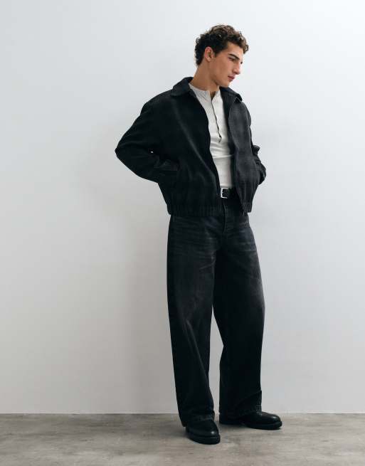 Brave Soul faux wool smart jacket in black and gray check, 5 of 5