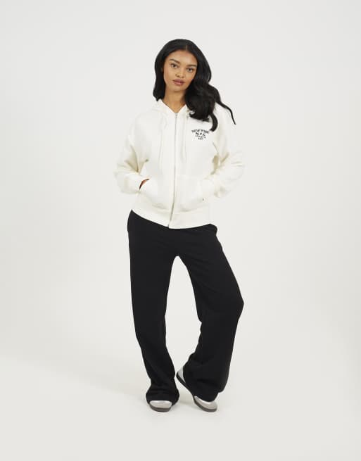 Brave Soul - Felpa con cappuccio color crema con zip, 2 di 4