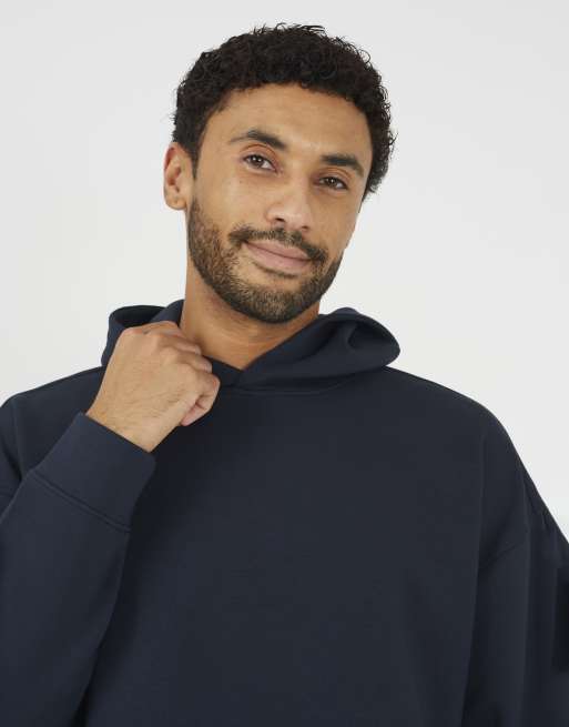Brave Soul - Felpa con cappuccio comoda blu navy, 3 di 4