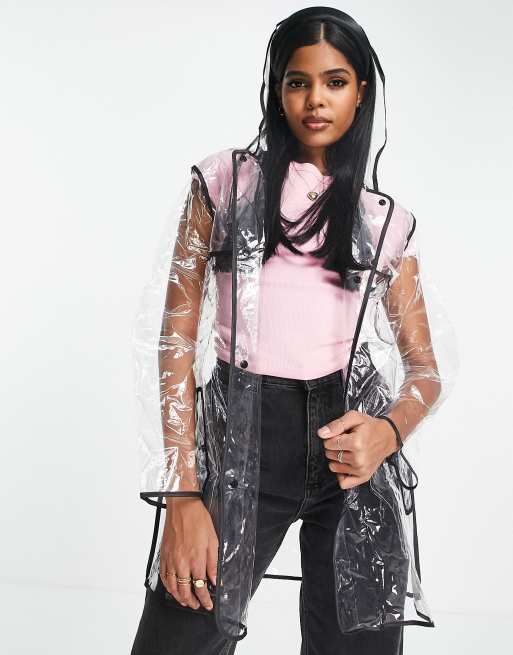 Brave Soul festival everley clear rain jacket ASOS