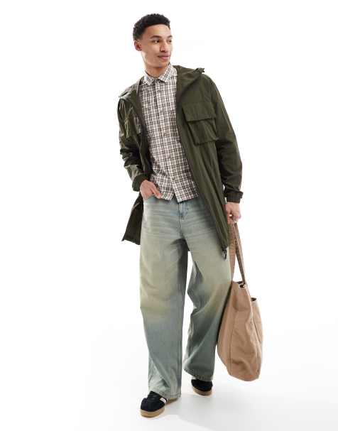 Brave Soul festival windbreaker jacket in khaki - view 1