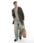 [Brave Soul] Brave Soul festival windbreaker jacket in khaki-Green M Dark green
