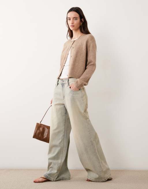 Brave Soul – Fischerrippen-Strickjacke in Nerzbraun, 2 von 4