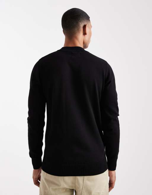 Brave Soul fitted high neck jumper in black ASOS