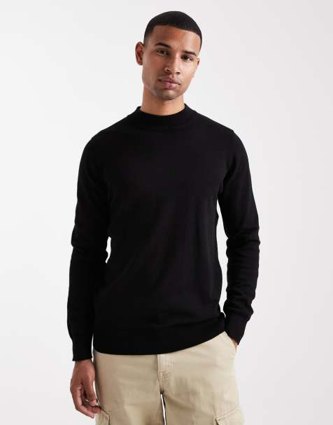 Brave Soul fitted turtleneck jumper in black - view 1