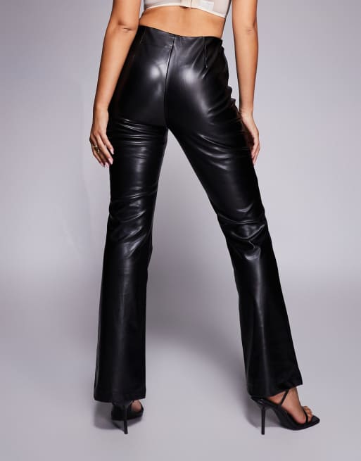 Brave Soul - Flare-broek van imitatieleer in zwart, 4 van 5