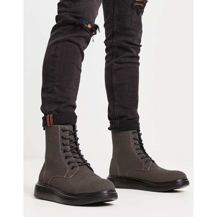 Flat sole store combat boots