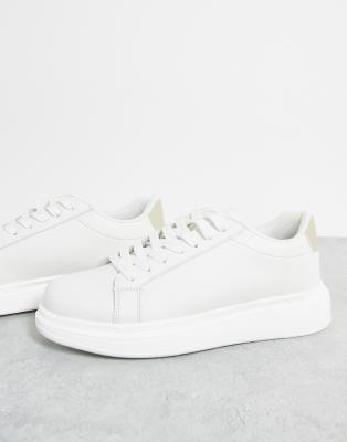 white plain trainers mens