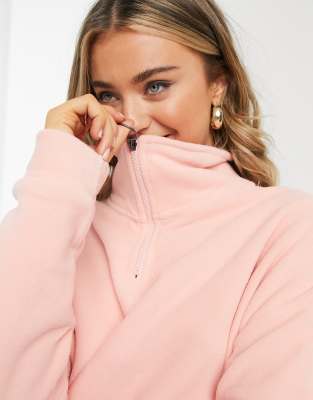 Brave Soul Fleece Sweater With Zip pink ModeSens