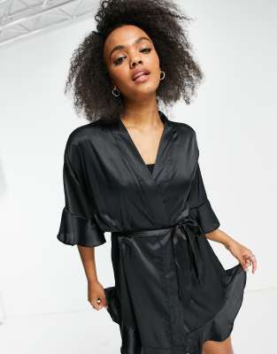 black satin robe