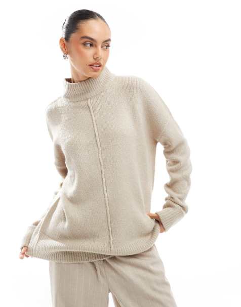 Brave Soul fluffy knit jumper in beige - view 1