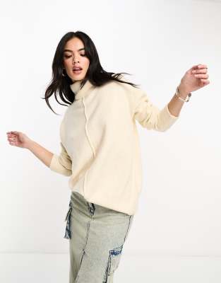 Brave Soul fluffy knit jumper in cream