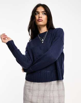 Brave Soul freedom crew neck jumper in navy | ASOS