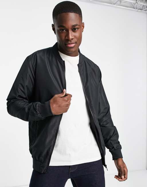 Brave Soul full zip bomber jacket in black | ASOS